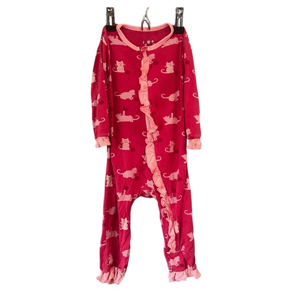 KicKee Pants Bamboo Kitty Cat Coverall  3-6m - Picture 1 of 3